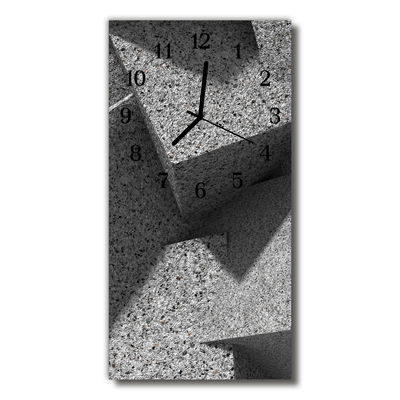 Sklenené hodiny vertikálne Mramorový šedý stôl