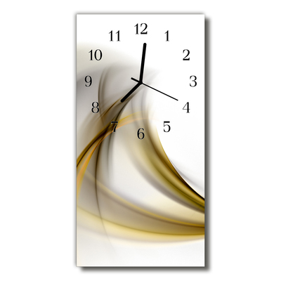 Sklenené hodiny vertikálne Umelecké abstrakcie línie béžová