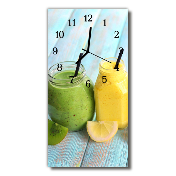 Sklenené hodiny vertikálne Kuchyňa farebné ovocné kokteily