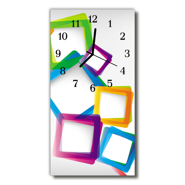 Sklenené hodiny vertikálne Umenie farebné obdĺžniky