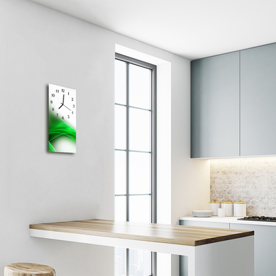 Sklenené hodiny vertikálne Moderné zelené umenie
