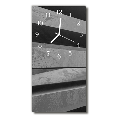Sklenené hodiny vertikálne Umenie šedého pásu