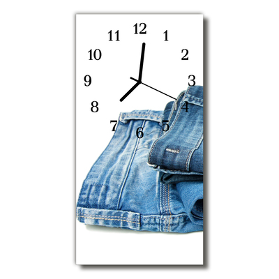 Sklenené hodiny vertikálne Farebné džínsy