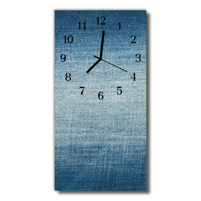 Sklenené hodiny vertikálne Modrá vláknitá tkanina