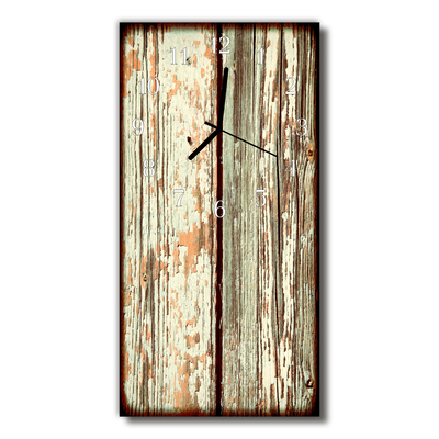 Sklenené hodiny vertikálne Retro hnedé drevo
