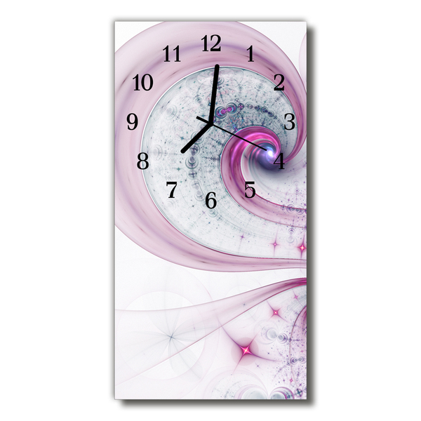 Sklenené hodiny vertikálne Umenie whirl purpurovej abstrakcie