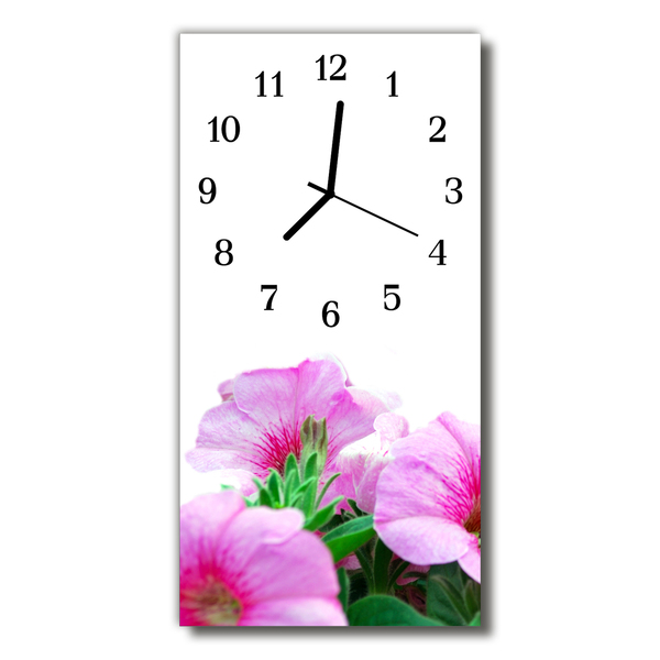 Sklenené hodiny vertikálne Kvety farebné primrose