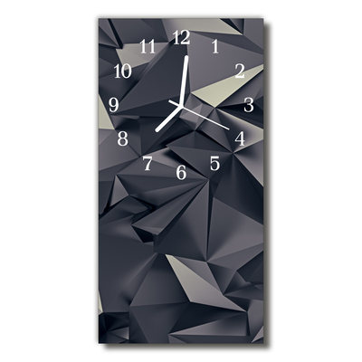 Sklenené hodiny vertikálne Art geometry čierna