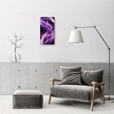 Sklenené hodiny vertikálne Prírodné vlny fialová abstrakcie