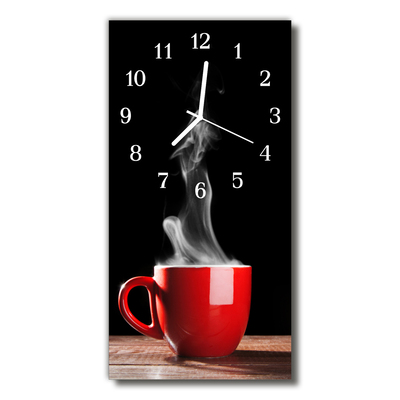 Sklenené hodiny vertikálne Kuchynský hrnček z červeného čaju