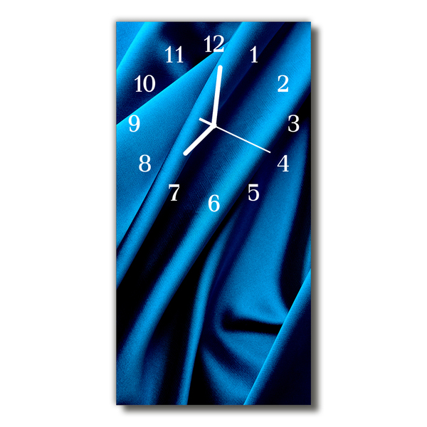 Sklenené hodiny vertikálne Modré plátno