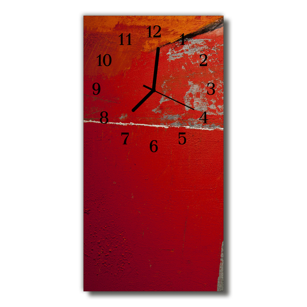 Sklenené hodiny vertikálne Červená farba