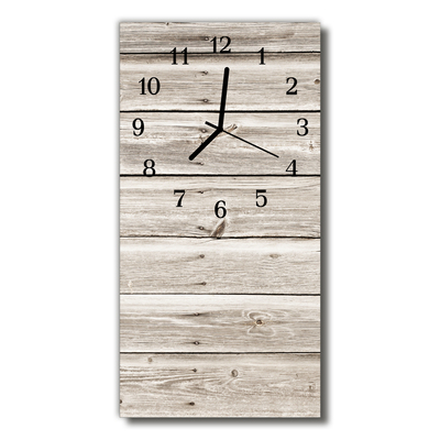 Sklenené hodiny vertikálne Biele drevo