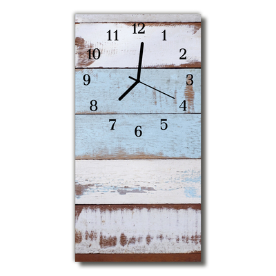 Sklenené hodiny vertikálne Modré drevo