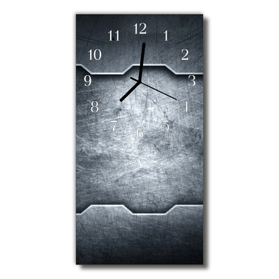Sklenené hodiny vertikálne Kovové kovové striebro