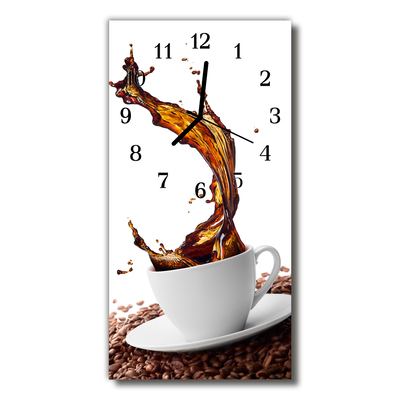 Sklenené hodiny vertikálne Kuchynský kávový šálka
