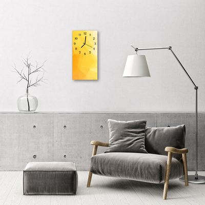 Sklenené hodiny vertikálne Umelecký vzor žltý