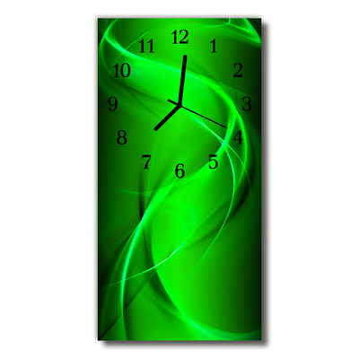 Sklenené hodiny vertikálne Umelecký vzor zelený