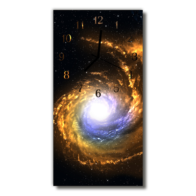 Skleněné hodiny vertikální Cosmos galaxie barevná