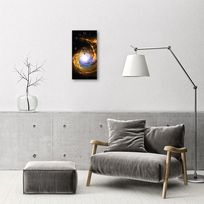 Skleněné hodiny vertikální Cosmos galaxie barevná