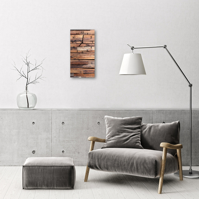 Sklenené hodiny vertikálne Klasické hnedo drevené drevo