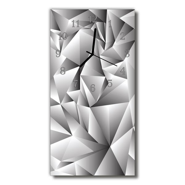 Skleněné hodiny vertikální Umění 3d šedé grafiky