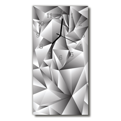 Sklenené hodiny vertikálne Umenie 3d šedé grafiky