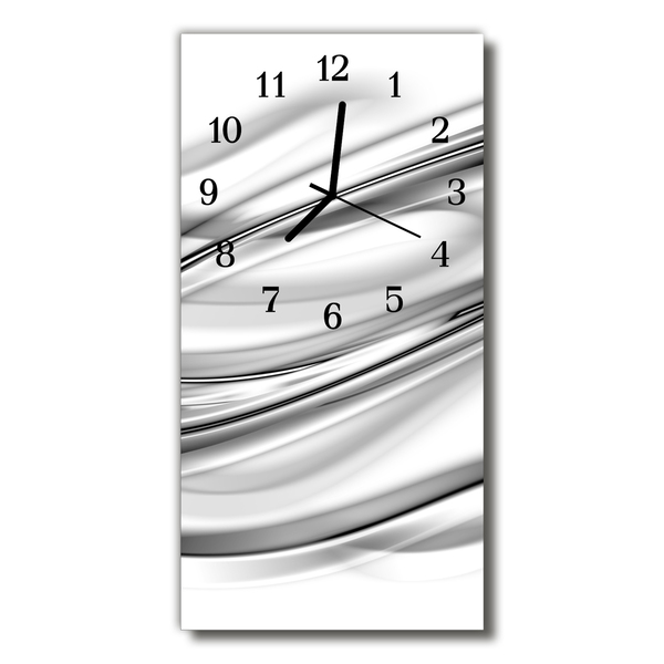 Nástenné hodiny vertikálne Abstraktivní grafické čiary sú biele