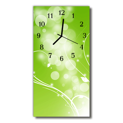 Nástenné hodiny vertikálne Umenie abstrakcie zelená grafika