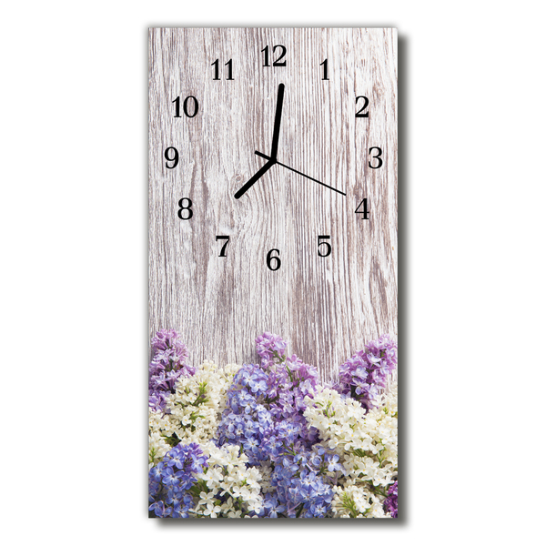 Nástenné hodiny vertikálne Lilac kvety pestré