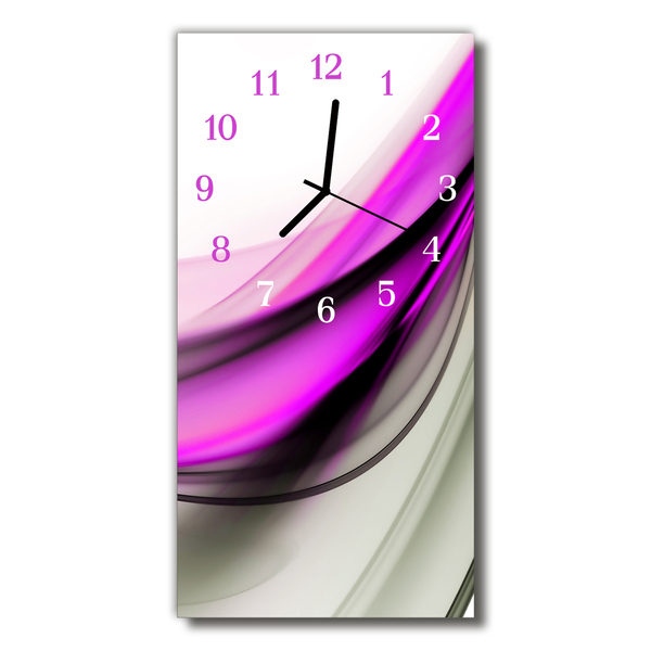 Nástenné hodiny vertikálne Umenie abstrakcia fialových línií
