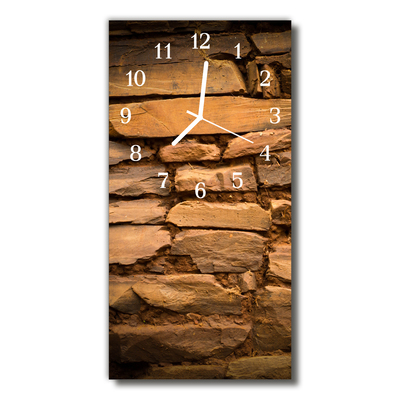 Nástenné hodiny vertikálne Hnedá tehla tehlová múr