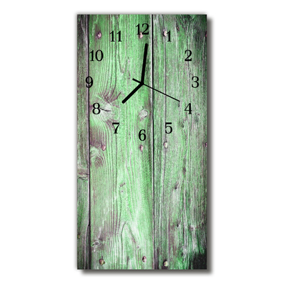 Nástenné hodiny vertikálne Zelené drevo