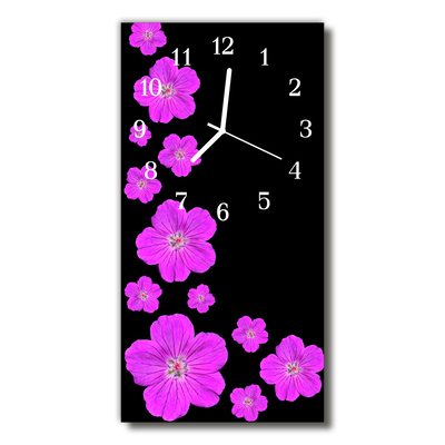 Nástenné hodiny vertikálne Kvety kvety farebné prírody