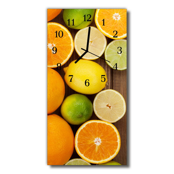 Nástenné hodiny vertikálne Oranžová ovocná kuchyne