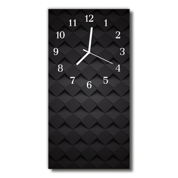 Nástenné hodiny vertikálne Moderné 3d čierna mozaika