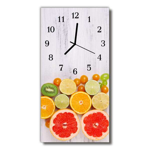 Nástenné hodiny vertikálne Kuchyňa. farebné ovocie