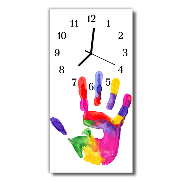 Nástenné hodiny vertikálne Ručne maľovaná farebná farba