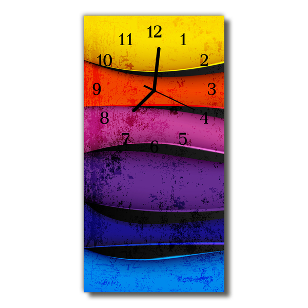 Nástenné hodiny vertikálne Farebné umenie farebné čiary