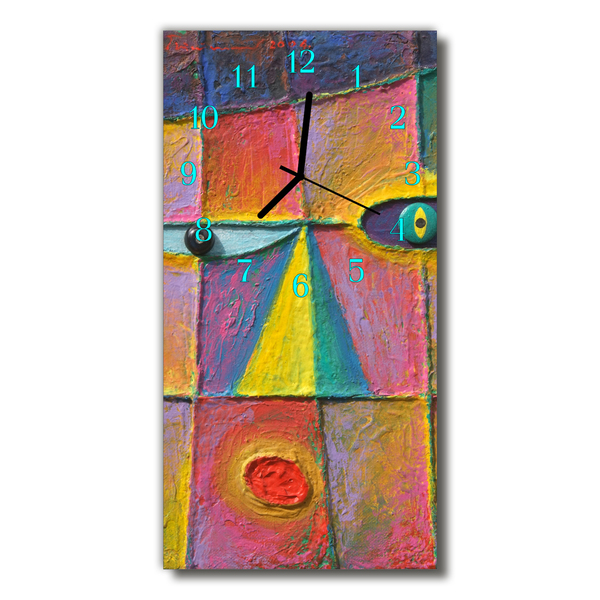 Nástenné hodiny vertikálne Umenie abstrakcie farebné tlače