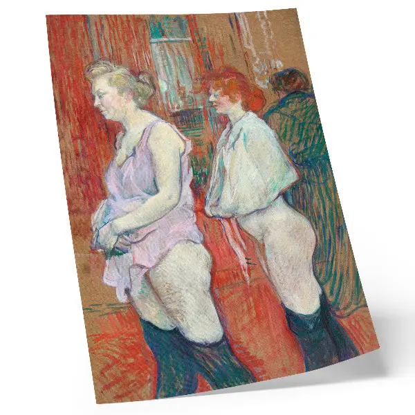 Poster na stenu maľba Rue des Moulins (1894) s vysokým rozlíšením od Henriho de Toulouse-Lautrec