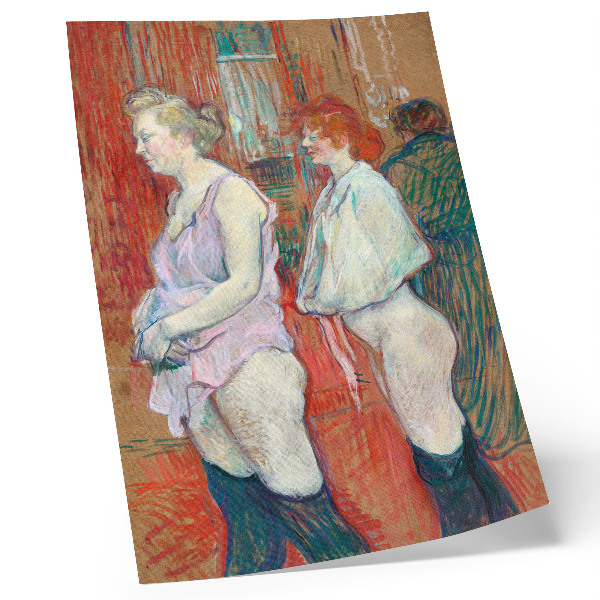 Poster na stenu Rue des Moulins (1894) maľba s vysokým rozlíšením od Henriho de Toulouse-Lautrec