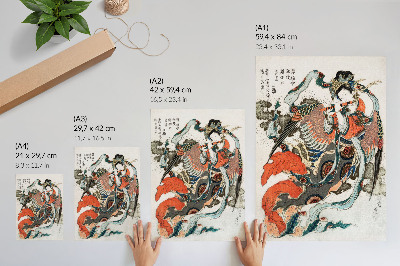 Plagát Japonský hokusai vo vintage štýle ukiyo-e