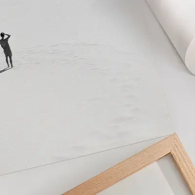 Plagát do obývačky minimalistický motív samoty, priestoru a pokoja