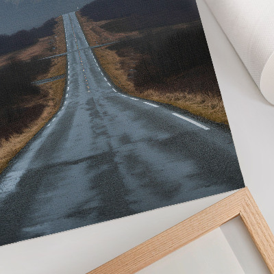 Poster na stenu Zamračené hory, hrboľatá cesta, pokojná atmosféra