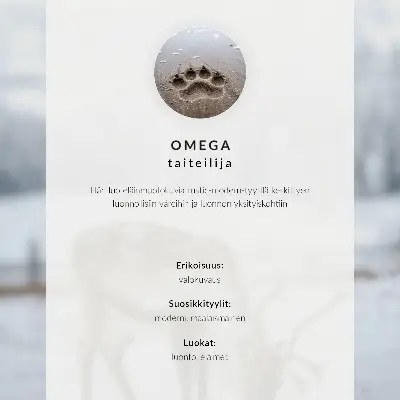 Plagát do obývačky soba v snehu s motívom pokojnej a elegantnej prírody