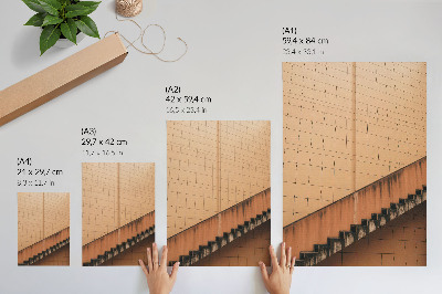 Poster na stenu Geometrické línie béžových a hnedých tónov plné harmónie