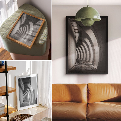 Plagát do obývačky Futuristická čiernobiela elegancia priestoru
