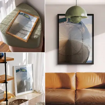 Plagát na stenu detail elegantného lietadla s kovovými prvkami