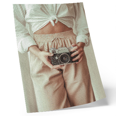 Plagát do obývačky osoba, retro, fotoaparát, svetlá, látka, elegancia